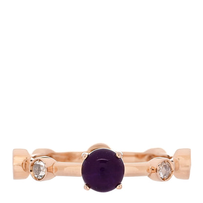 Damiani 18K Rose Gold Diamond Amethyst Ring 53 6.25 1 of 5