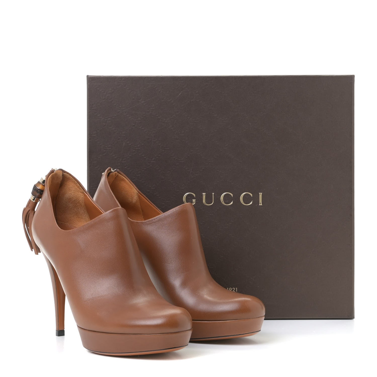 Gucci Calfskin Ankle Boots 38 Ginger Bread 13 of 13