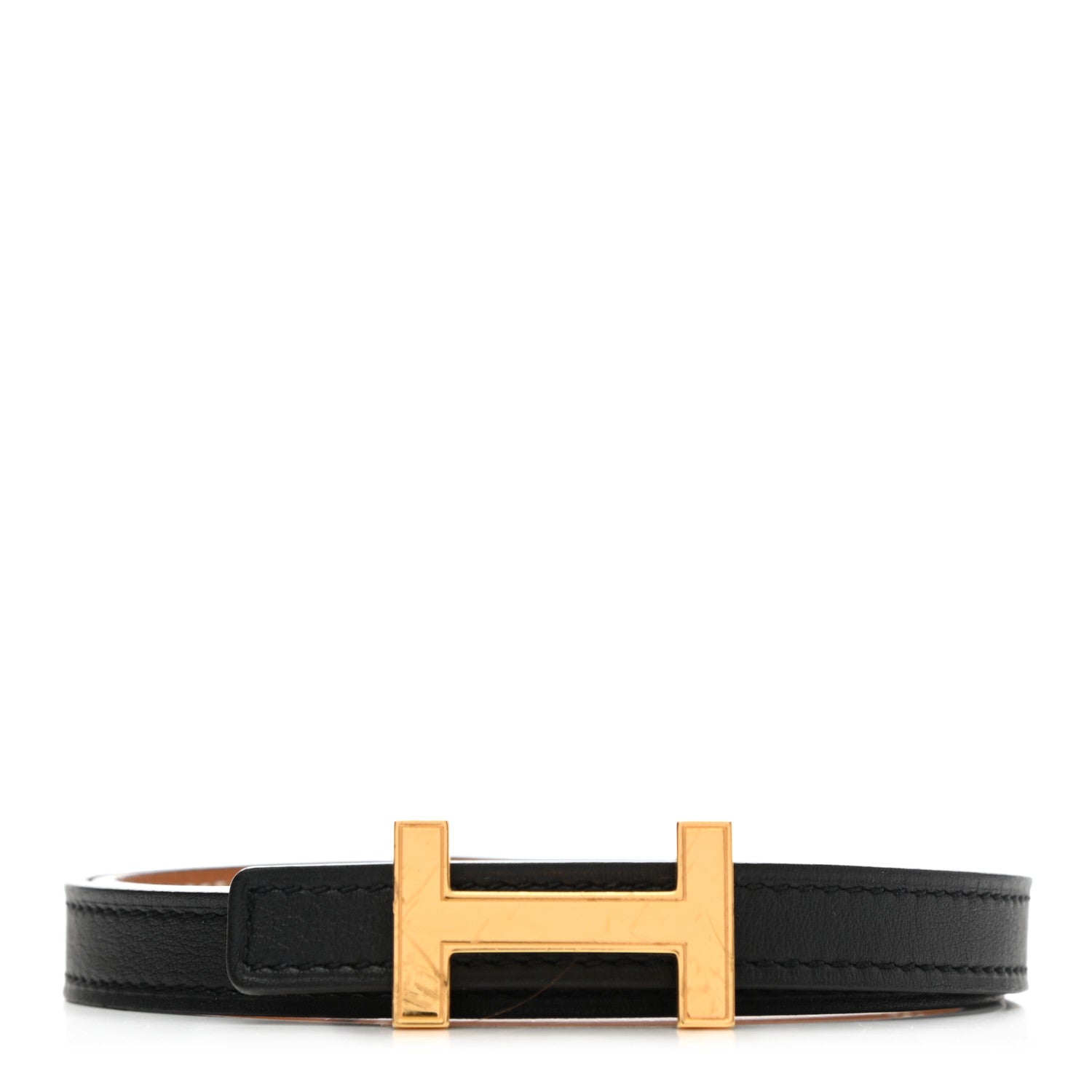 Hermes Swift Epsom 13mm Focus Belt 70 Black Gold 1 of 6