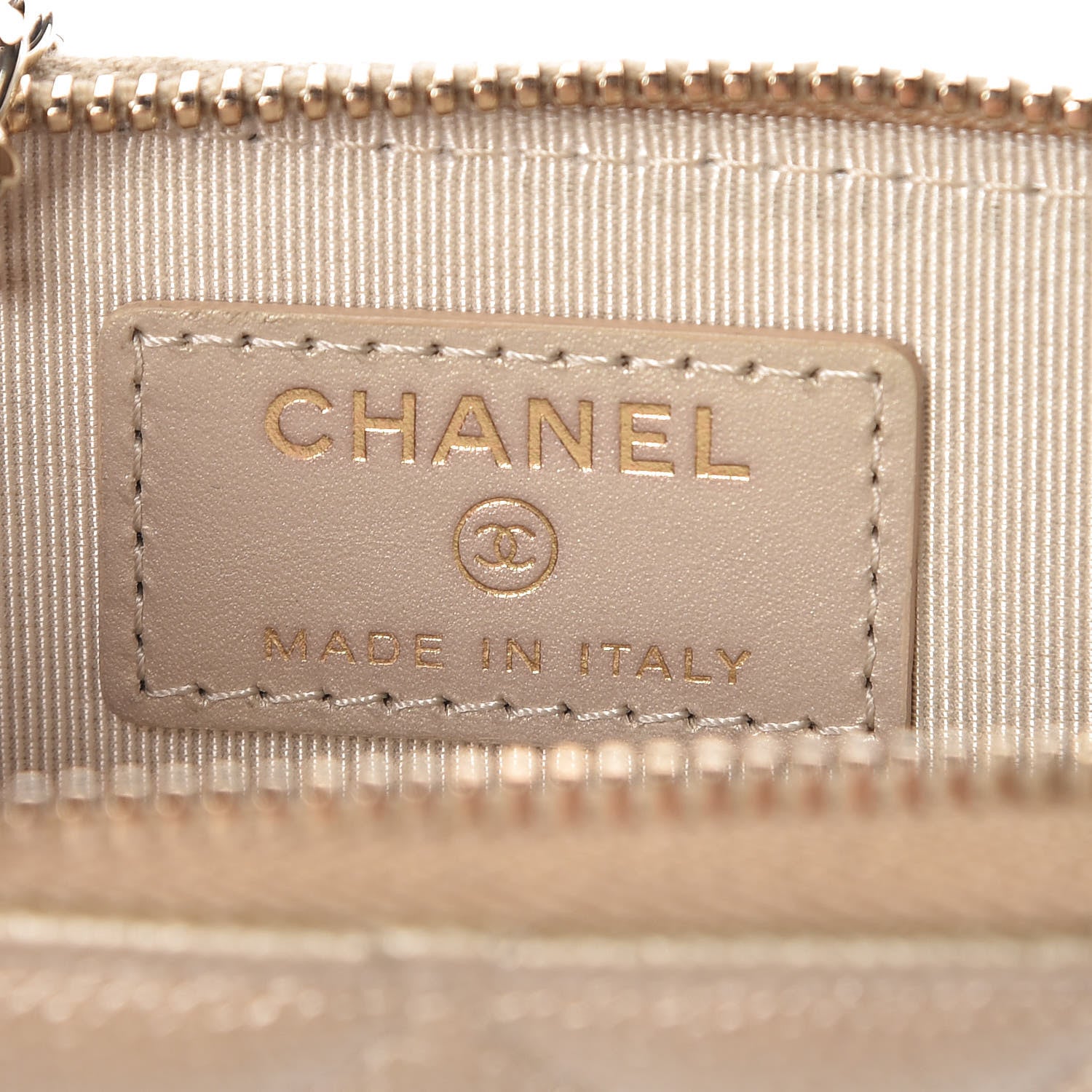 Chanel Metallic Caviar Quilted Key Holder Case Light Gold 8 of 10