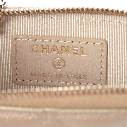 Chanel Metallic Caviar Quilted Key Holder Case Light Gold 8 of 10