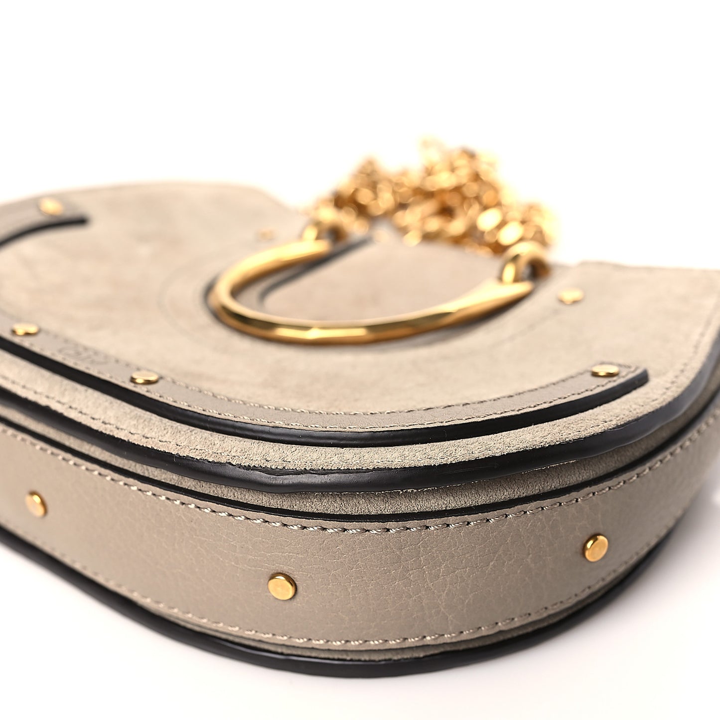 Calfskin Suede Medium Pixie Shoulder Bag Motty Grey