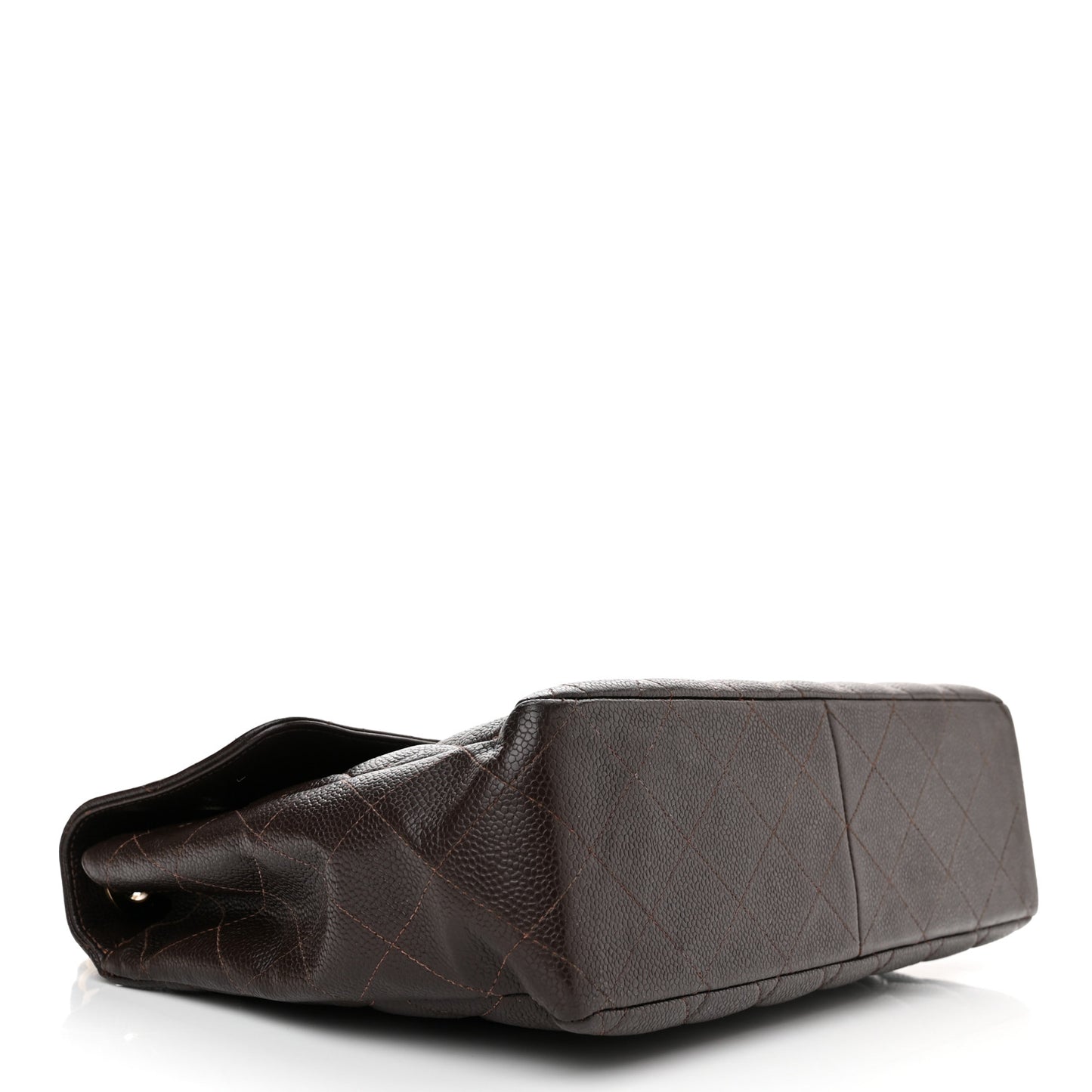 Caviar Quilted Jumbo Single Flap Brown