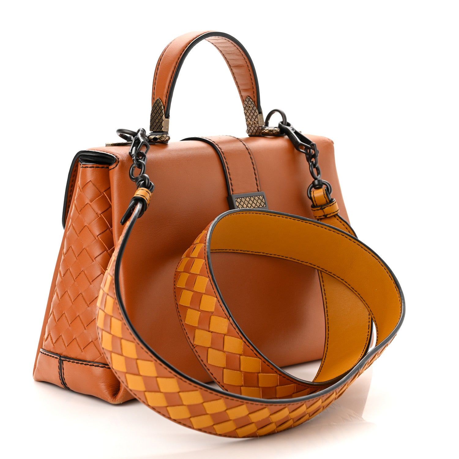 Bottega Veneta Nappa Small Piazza Bag Terracota 3 of 9