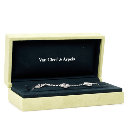 Van Cleef & Arpels 18K White Gold 5 Motifs Guilloche Vintage Alhambra Bracelet 6 of 6