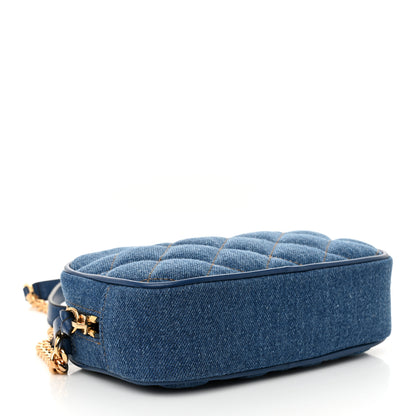 Versace Denim Quilted La Medusa Camera Bag Blue 4 of 9