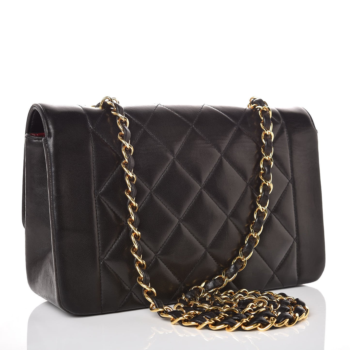 Lambskin Quilted Small Single Flap Black