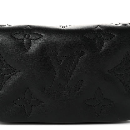 Louis Vuitton Calfskin Bubblegram Wallet On Strap Black 7 of 10