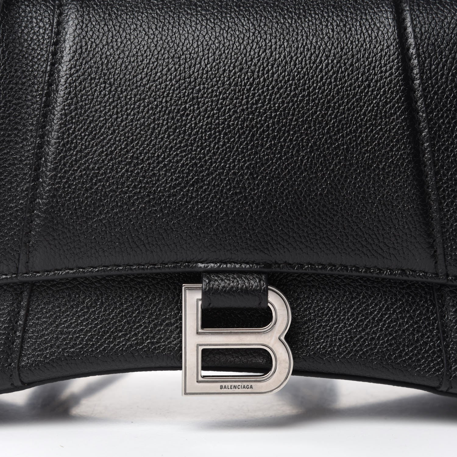 Balenciaga Grained Calfskin Small Hourglass Top Handle Bag Black 10 of 10