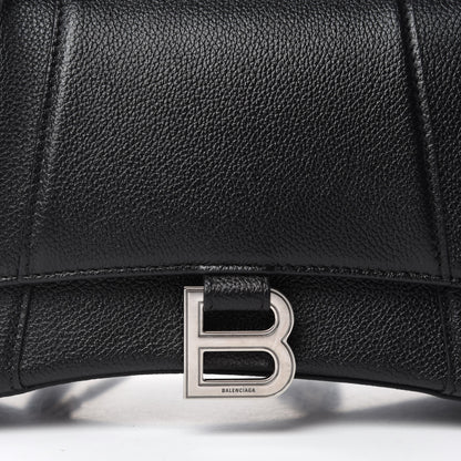 Balenciaga Grained Calfskin Small Hourglass Top Handle Bag Black 10 of 10