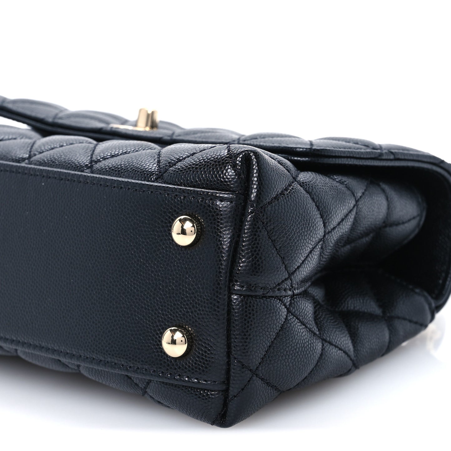 Caviar Quilted Mini Coco Handle Flap Black