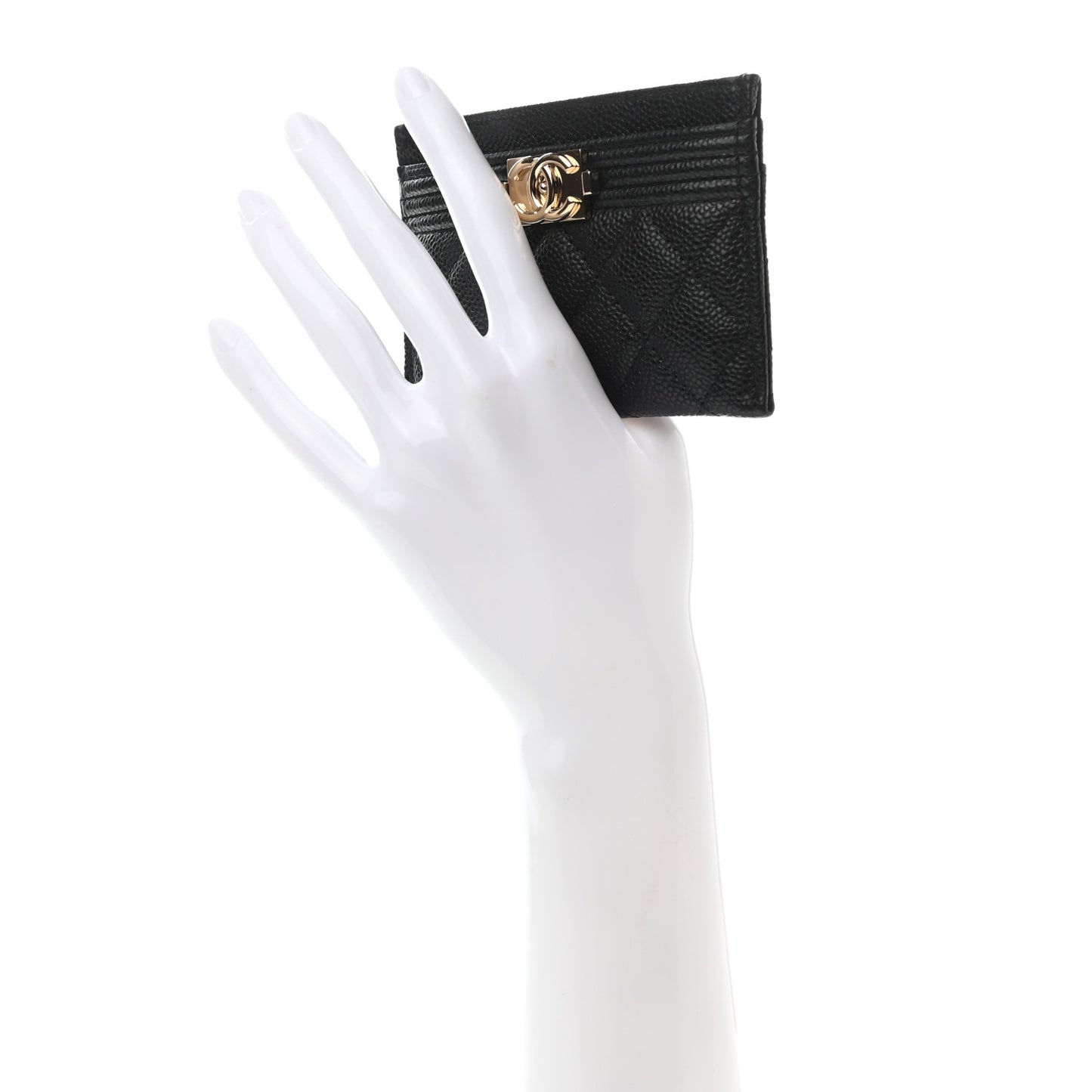 Caviar Quilted Boy Card Holder Black