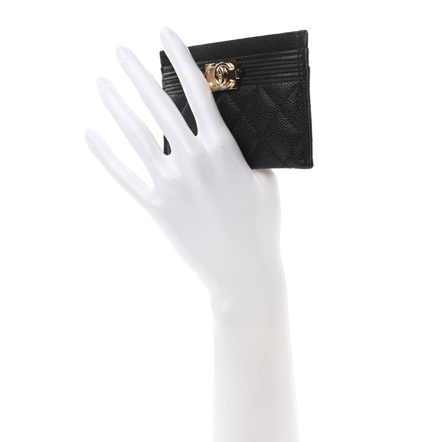Chanel Caviar Quilted Boy Card Holder Black 2 of 9