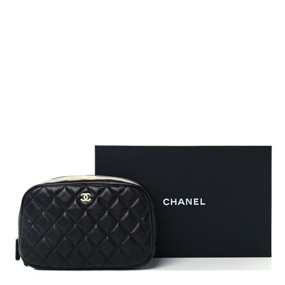 Chanel Caviar Quilted Curvy Pouch Cosmetic Case Black 10 of 10