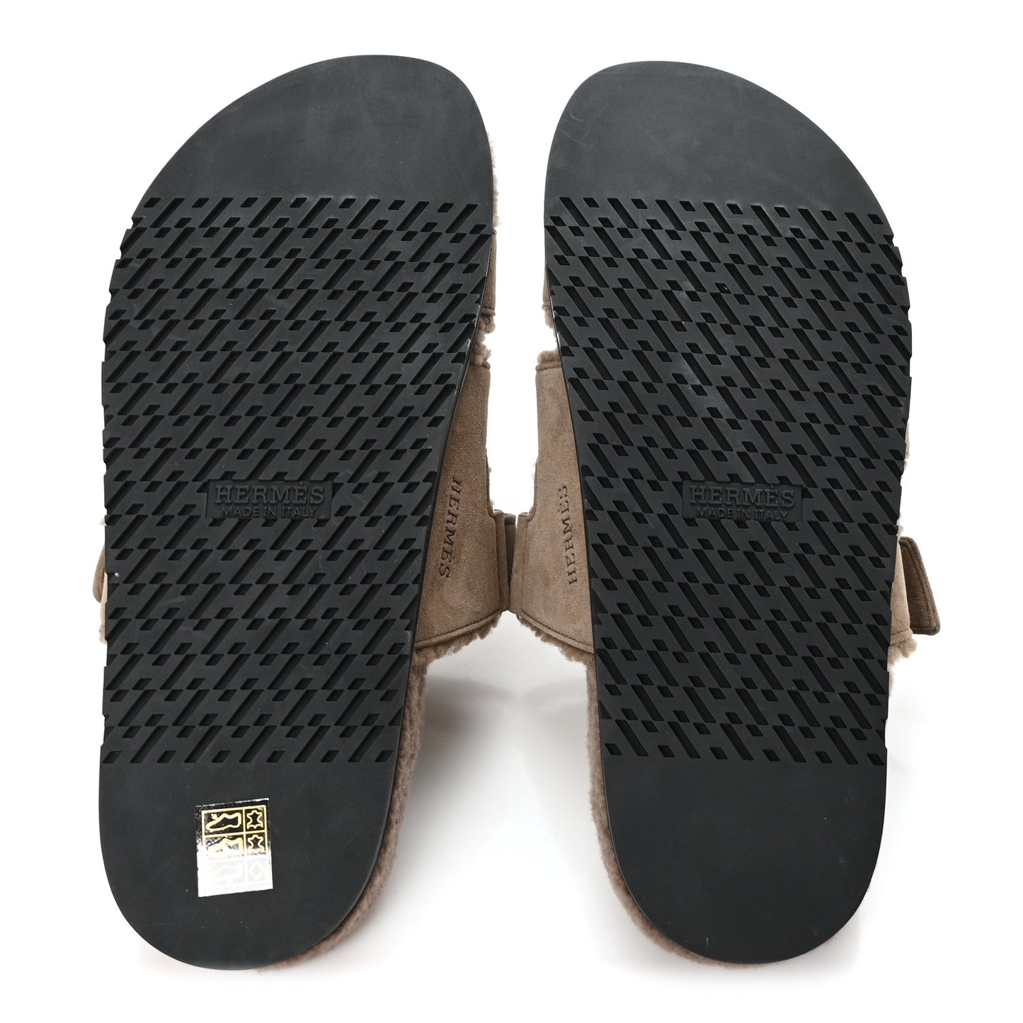 Suede Goatskin Woolskin Mens Chypre Sandals 42 Etoupe