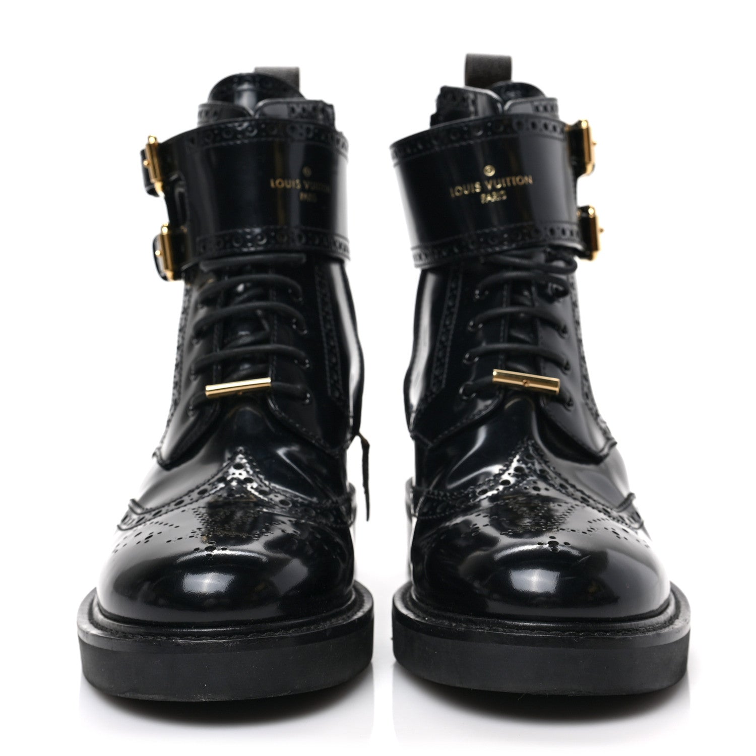 Louis Vuitton Glazed Calfskin Midtown Ankle Boots 38 Black 2 of 6