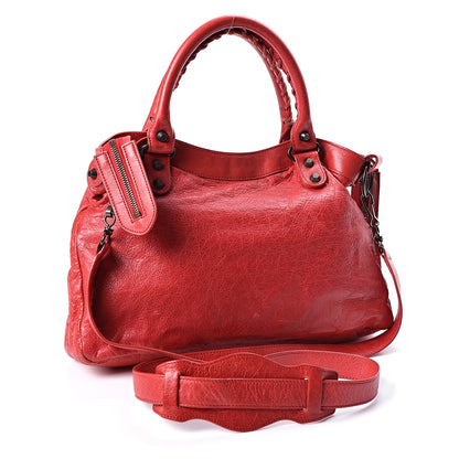 Balenciaga Agneau Classic Hardware Town Rouge Coquelicot 2 of 9
