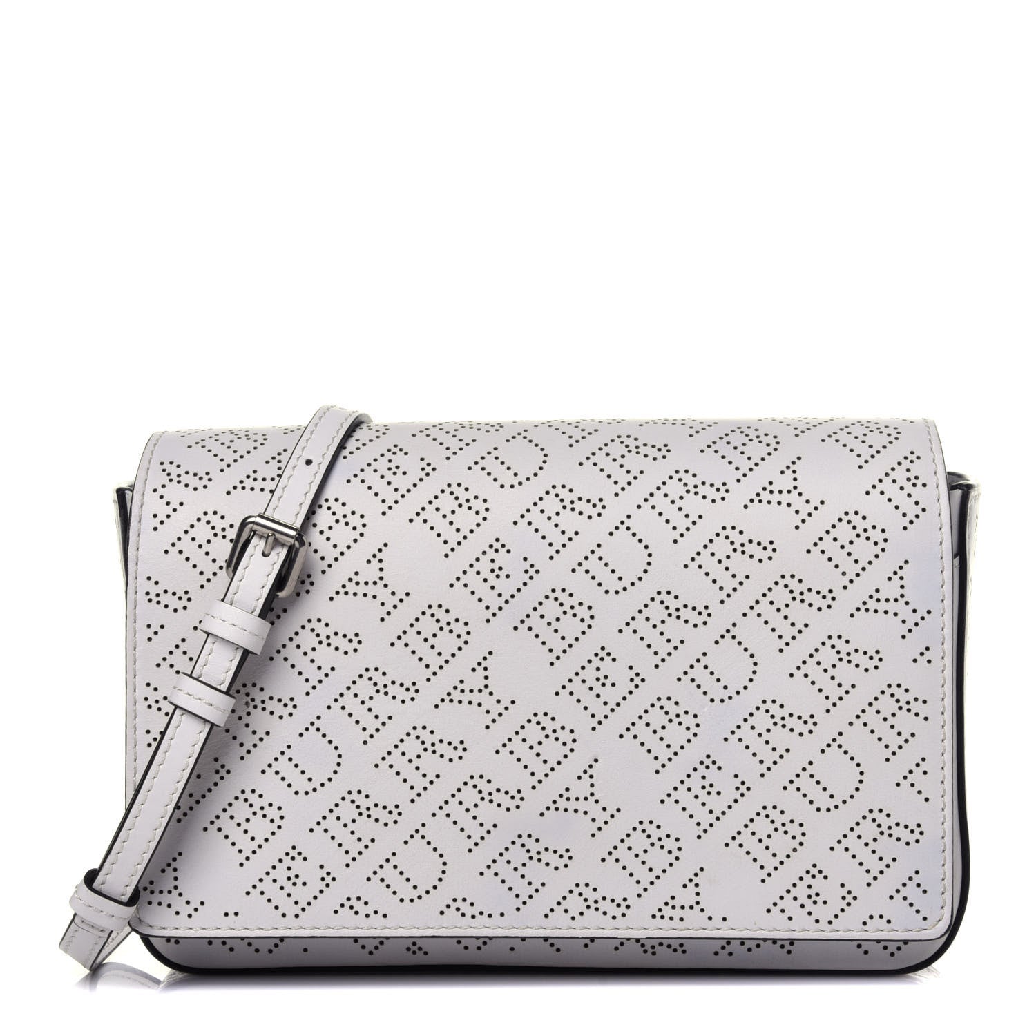Burberry Calfskin Perforated Hampshire Crossbody Chalk White 1 of 10