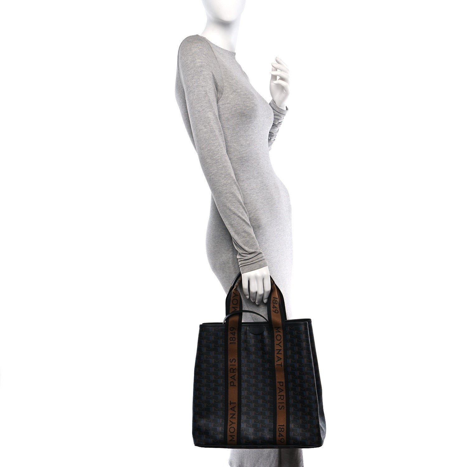Moynat Canvas 1920 M Monogram Tote Black Brown 2 of 11