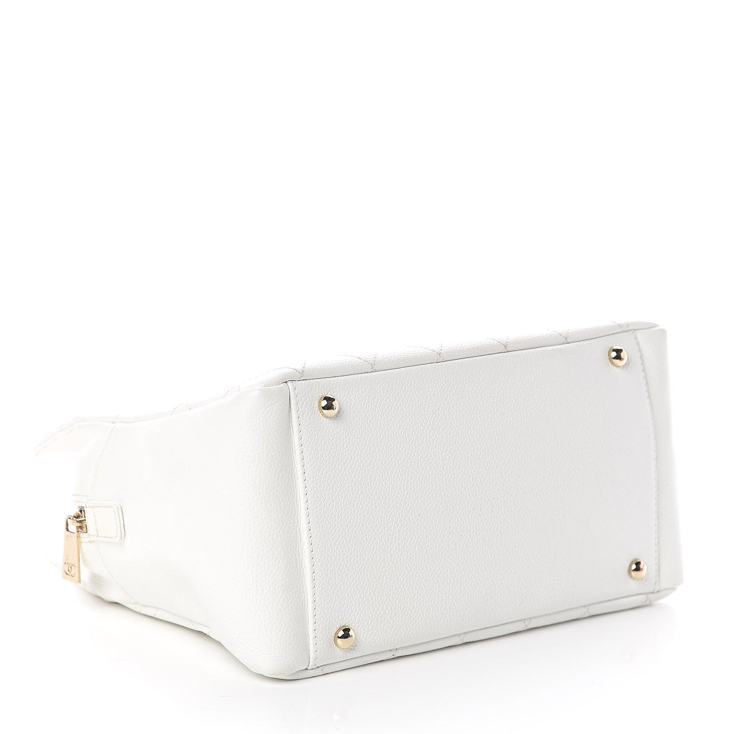 Caviar Quilted Petit Timeless Tote PTT White