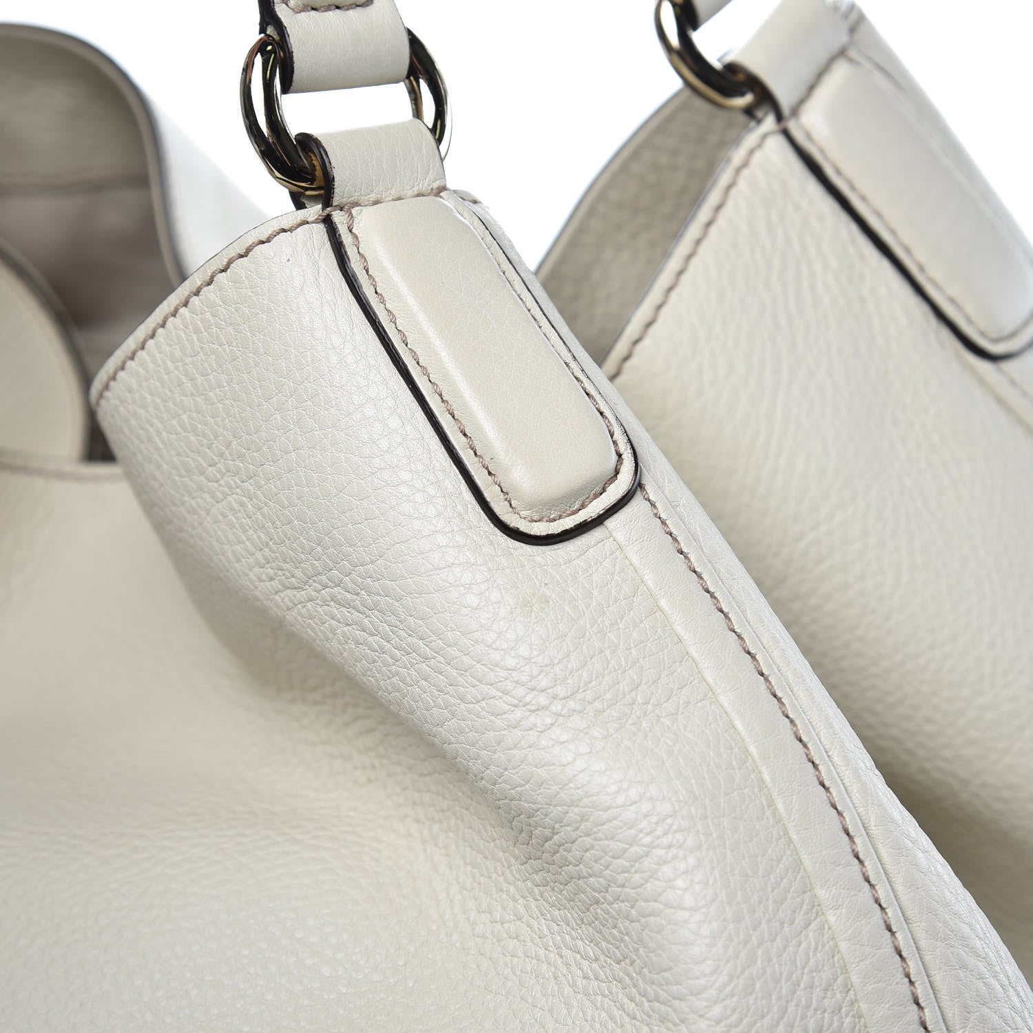 Gucci Pebbled Calfskin Large Soho Shoulder Bag Off White 10 of 10