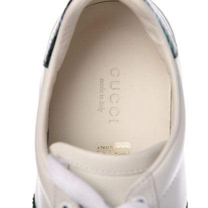 Gucci Calfskin Ayers Bee Embroidered Womens Ace Sneakers 37.5 White Green 8 of 11