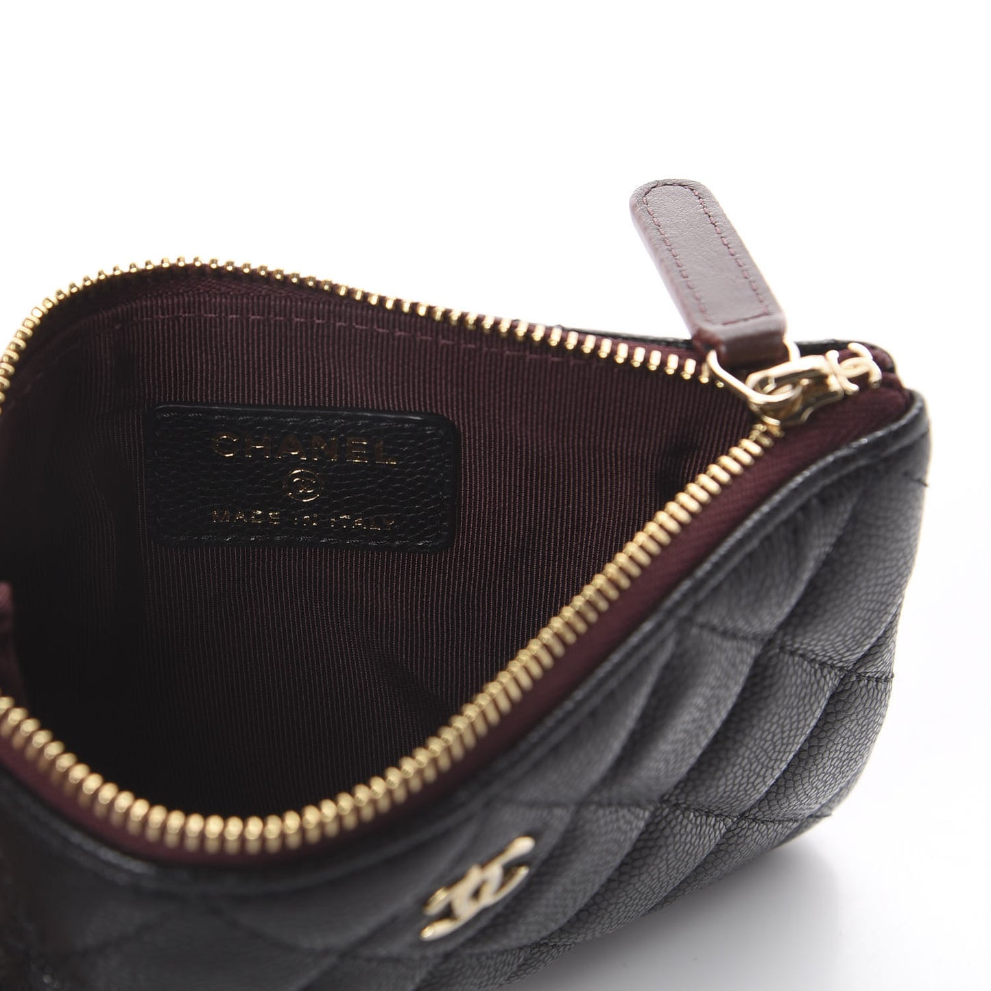 Caviar Quilted Small Cosmetic Case Black