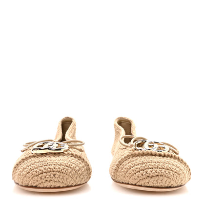 Gucci Cotton Crochet GG Ballet Flats 39.5 Ecru Sandstorm 3 of 8