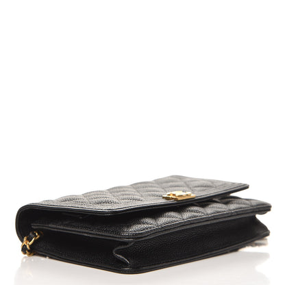 Chanel Caviar Quilted Boy Wallet On Chain WOC Black 3 of 20