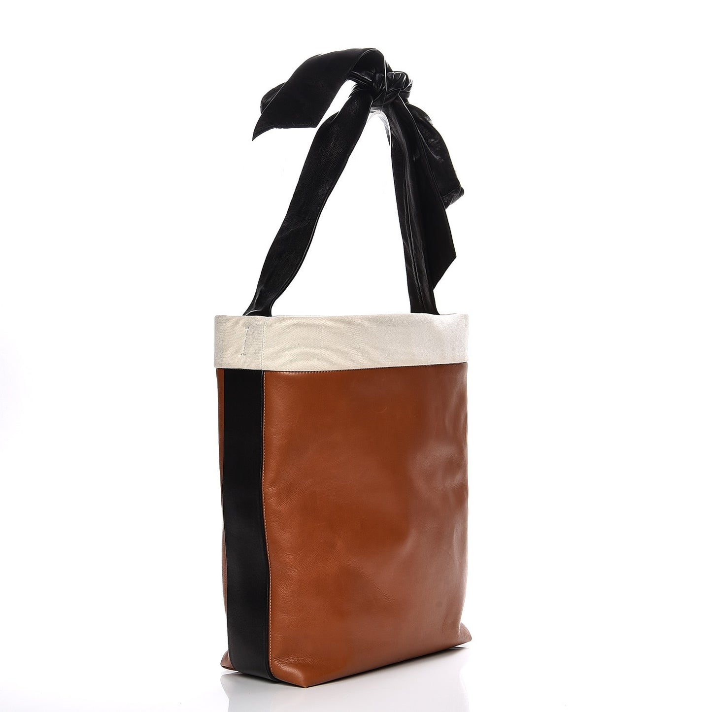 Lambskin Calfskin Band Twisted Cabas Tan