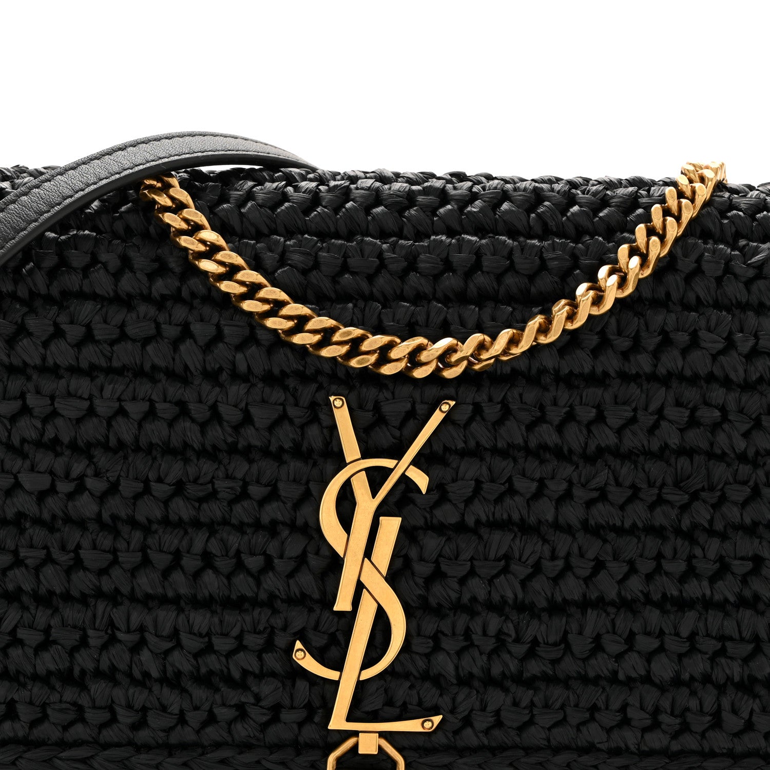 Saint Laurent Raffia Monogram Tassel Kate 99 Black 8 of 12