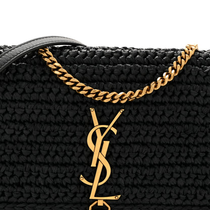 Saint Laurent Raffia Monogram Tassel Kate 99 Black 8 of 12