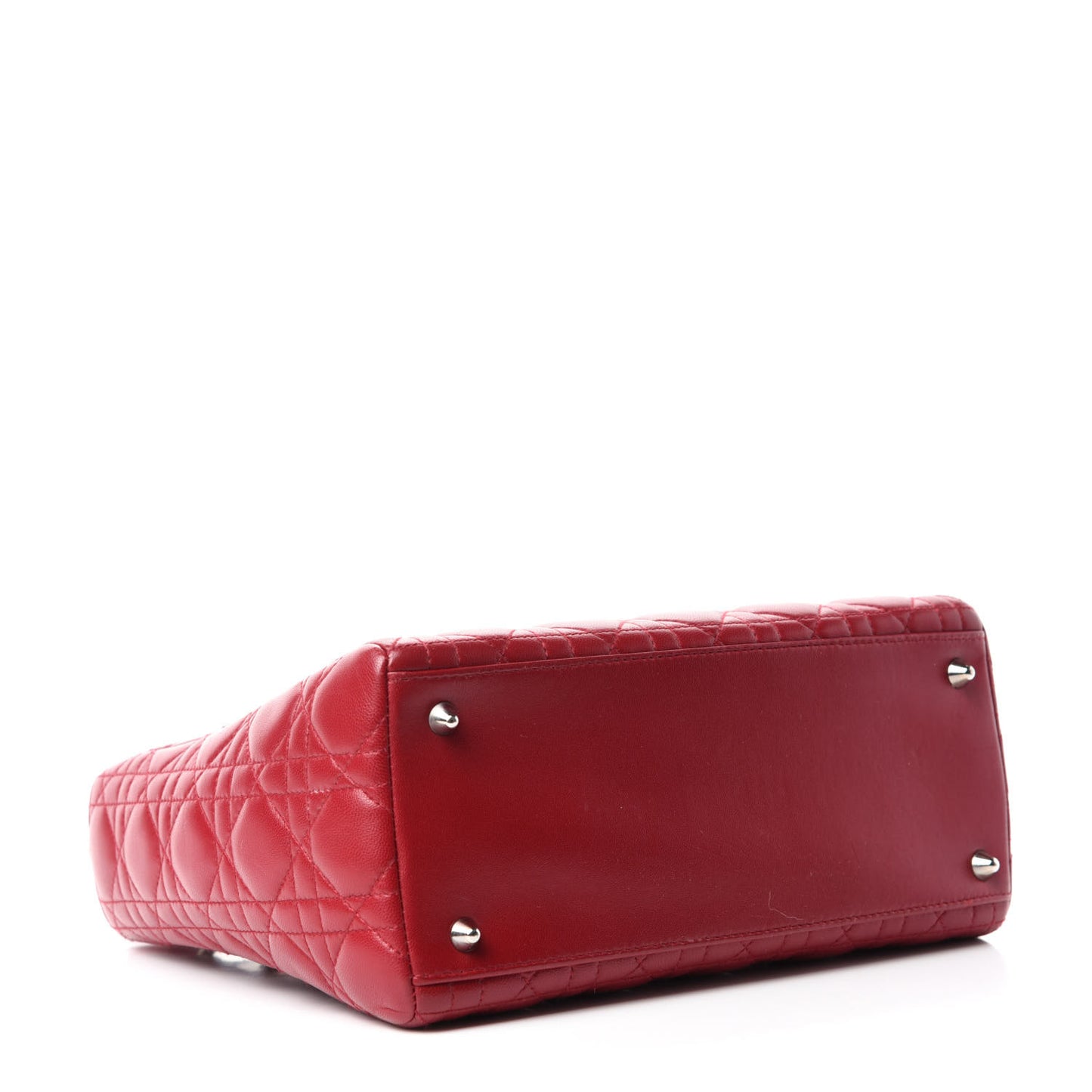 Lambskin Cannage Medium Lady Dior Red