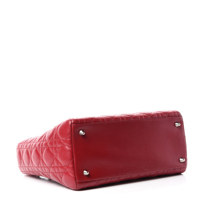 Christian Dior Lambskin Cannage Medium Lady Dior Red 4 of 11