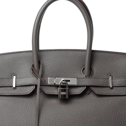 Hermes Taurillon Clemence Birkin 35 Etain 34 of 34
