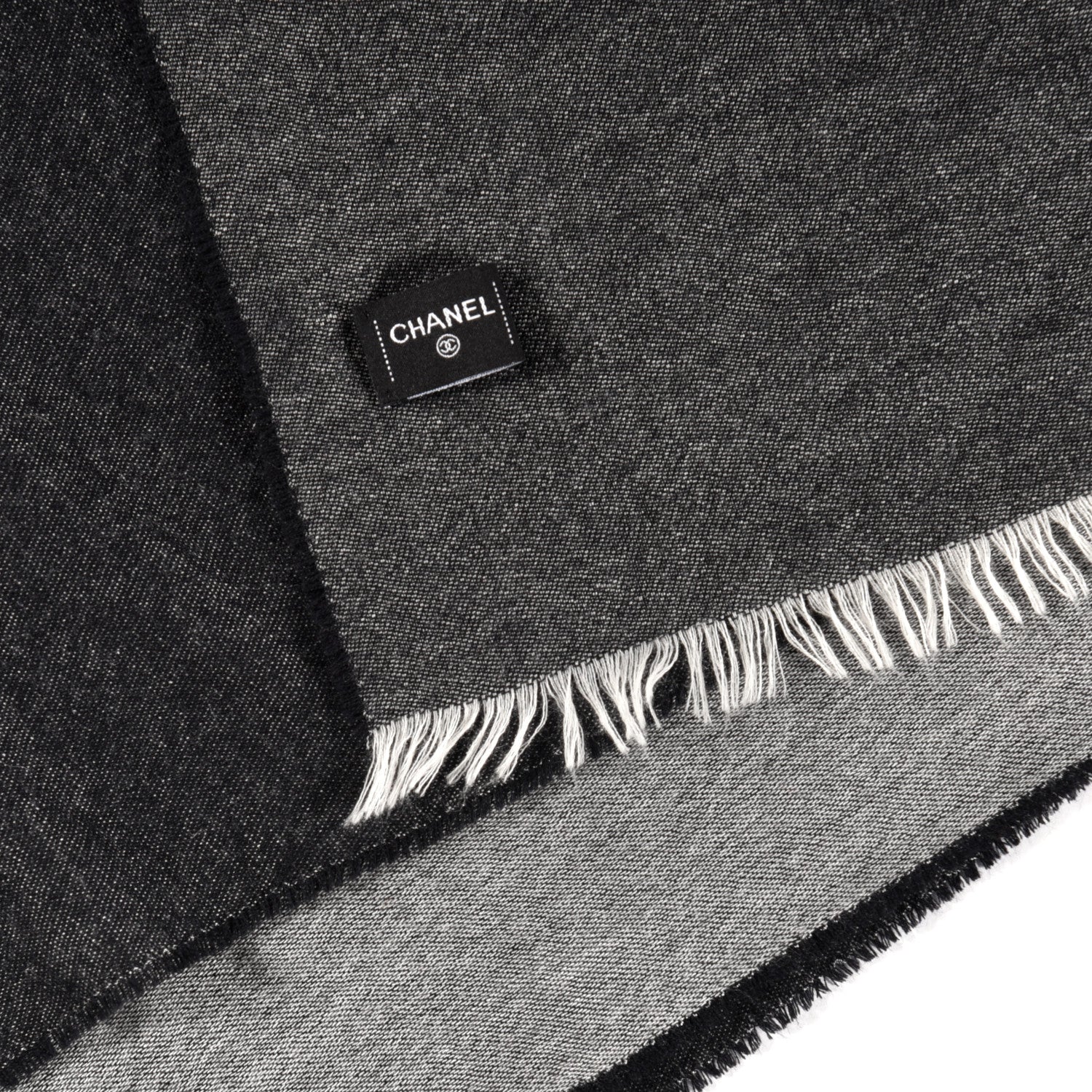 Chanel Cashmere CC Logo Stole Black 3 of 3