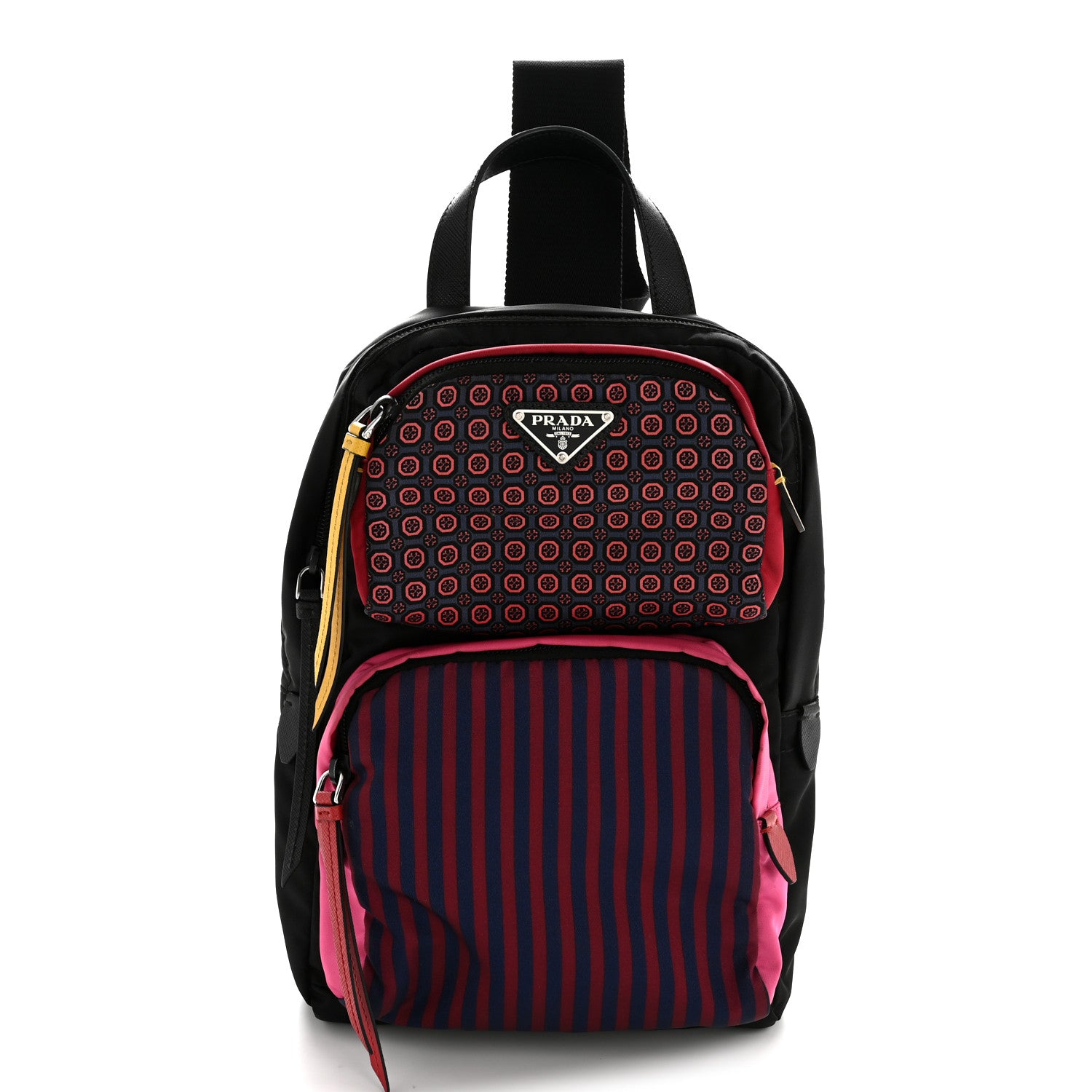 Prada Tessuto Stampato Nylon Otta Print Sling Backpack Pink Multicolor 1 of 14