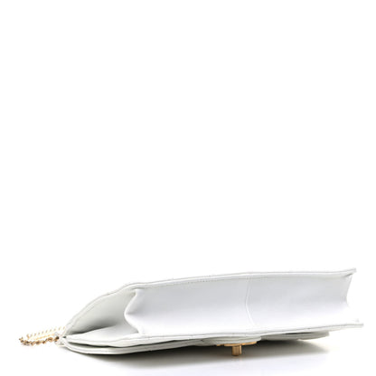 Chanel Lambskin Quilted Large Pearl Chain Flap Bag White 3 of 5