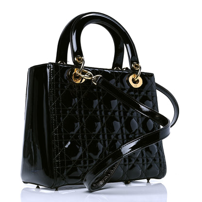 Christian Dior Patent Cannage Medium Lady Dior Black 2 of 4