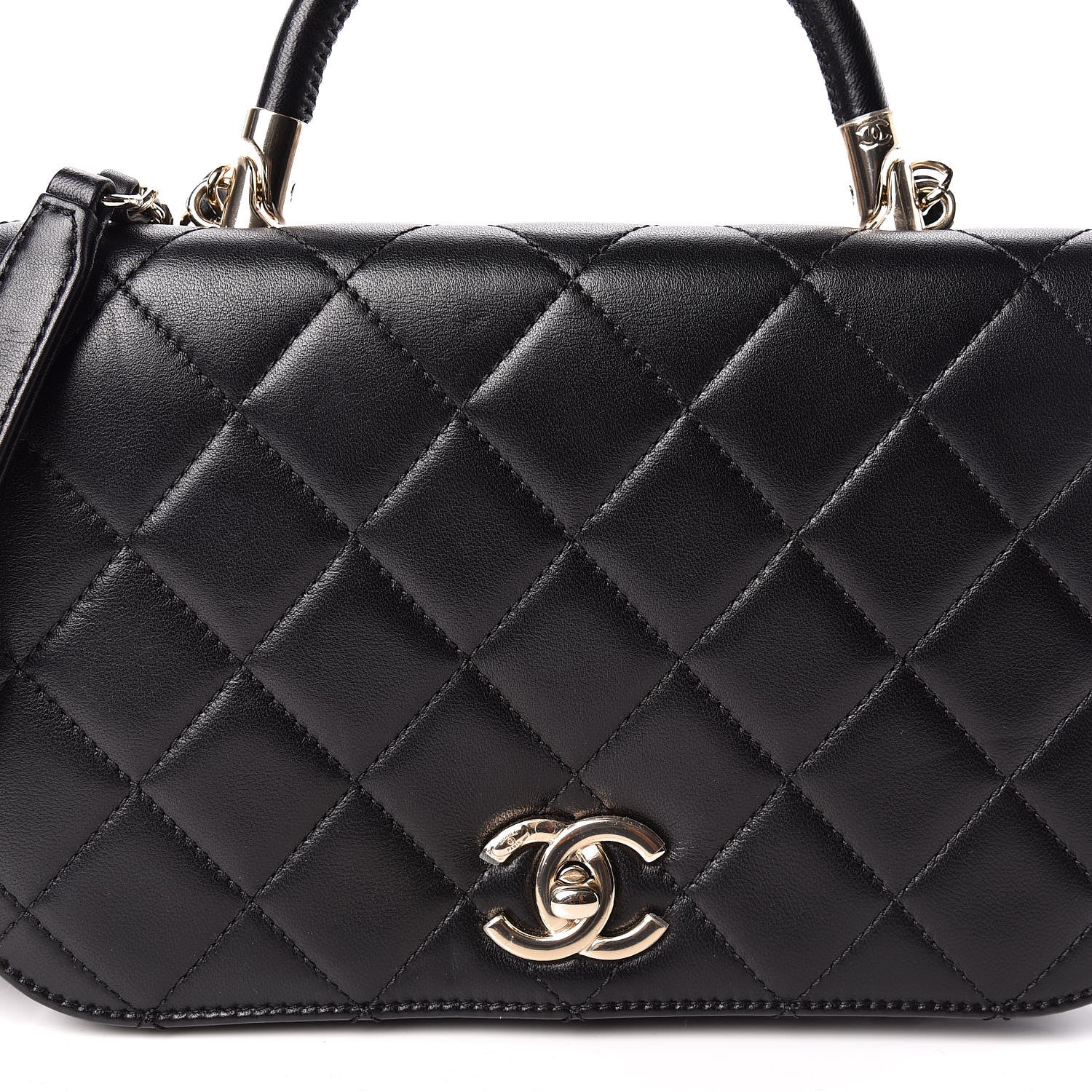 Chanel Lambskin Small Carry Chic Flap Black 8 of 13