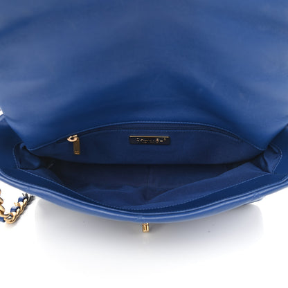 Chanel Goatskin Quilted Large Chanel 19 Flap Dark Blue 5 of 11