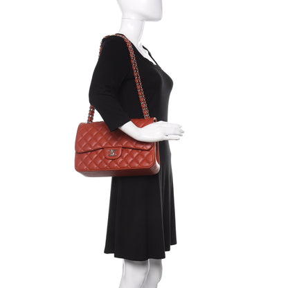 Chanel Caviar Quilted Jumbo Double Flap Red 2 of 11