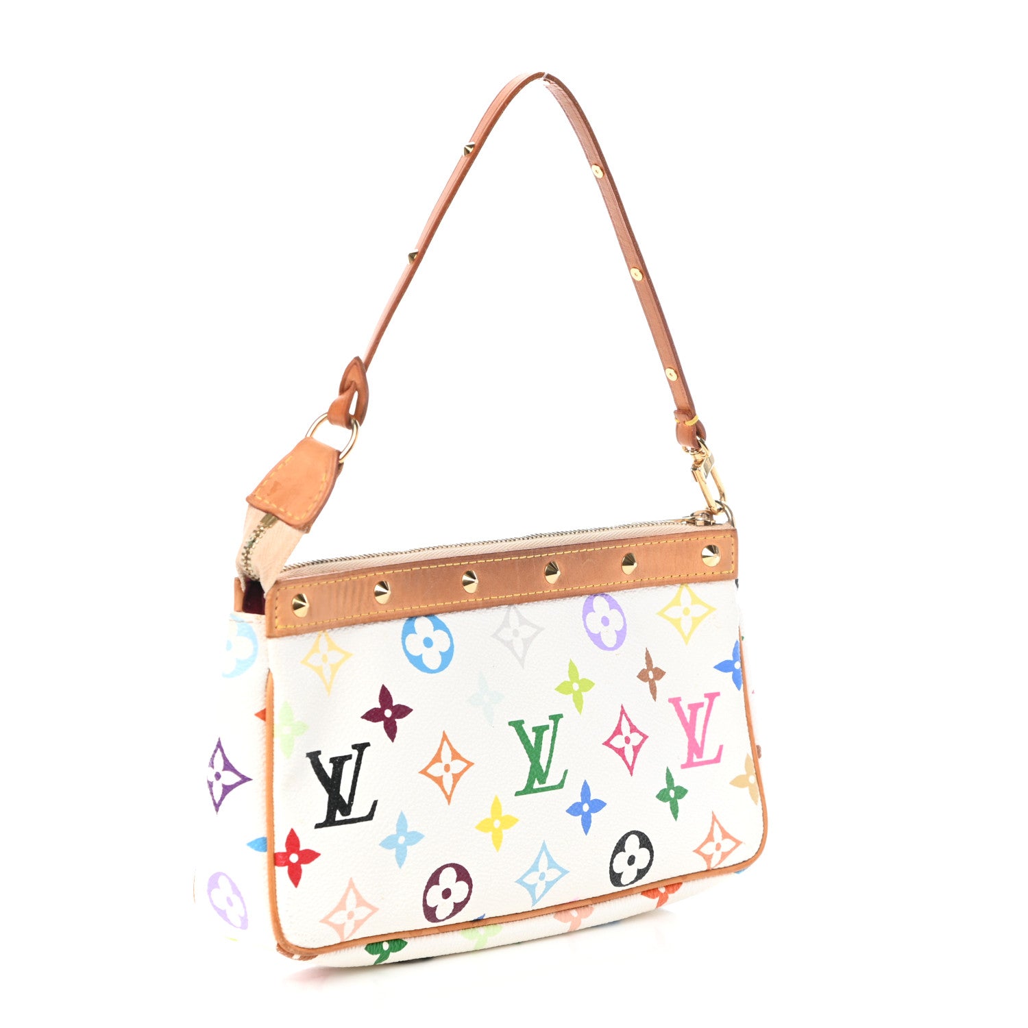 Louis Vuitton Monogram Multicolor Pochette Accessories White 3 of 9
