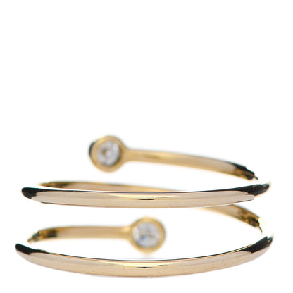 Tiffany 18K Yellow Gold Diamond Elsa Peretti Double Hoop Ring 53 6.25 3 of 6