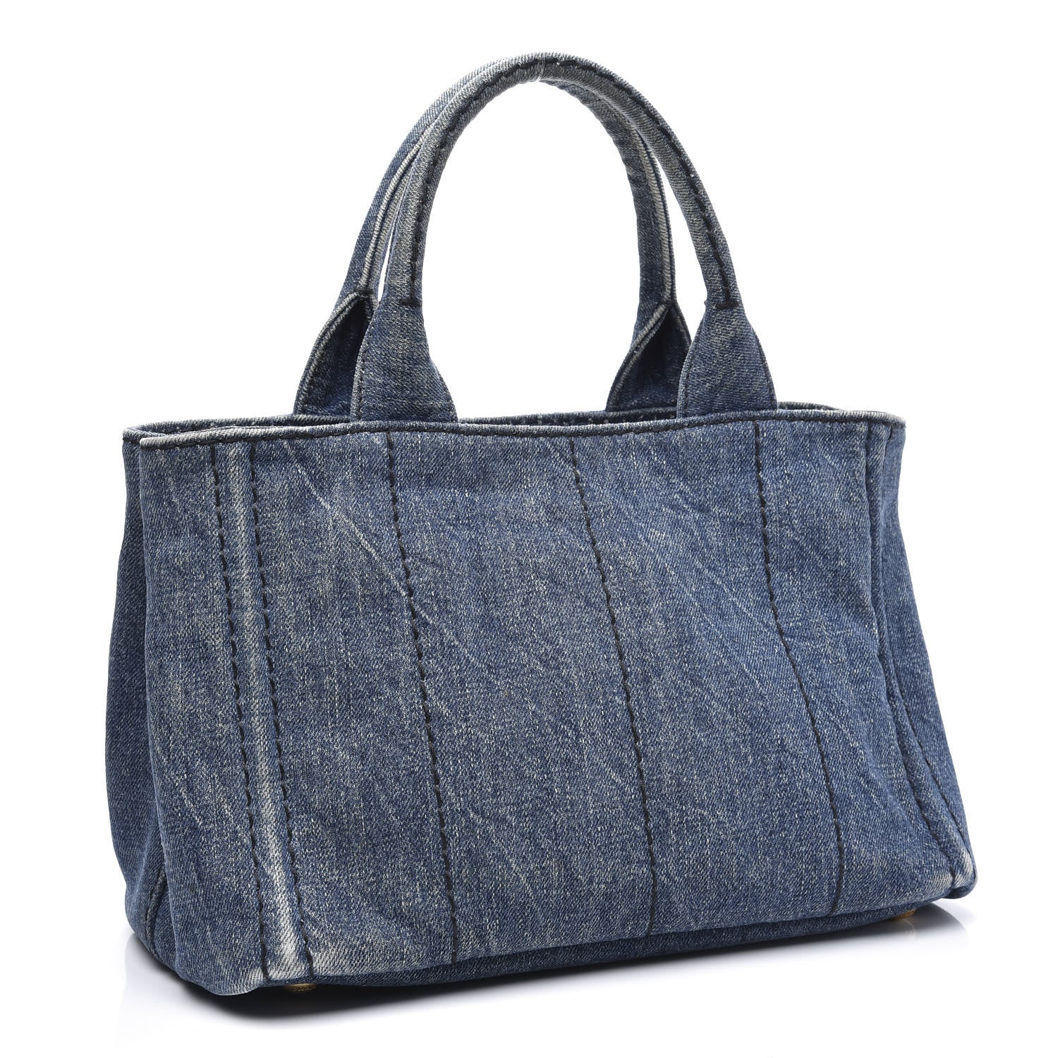 Prada Denim Logo Tote Avio 2 of 8