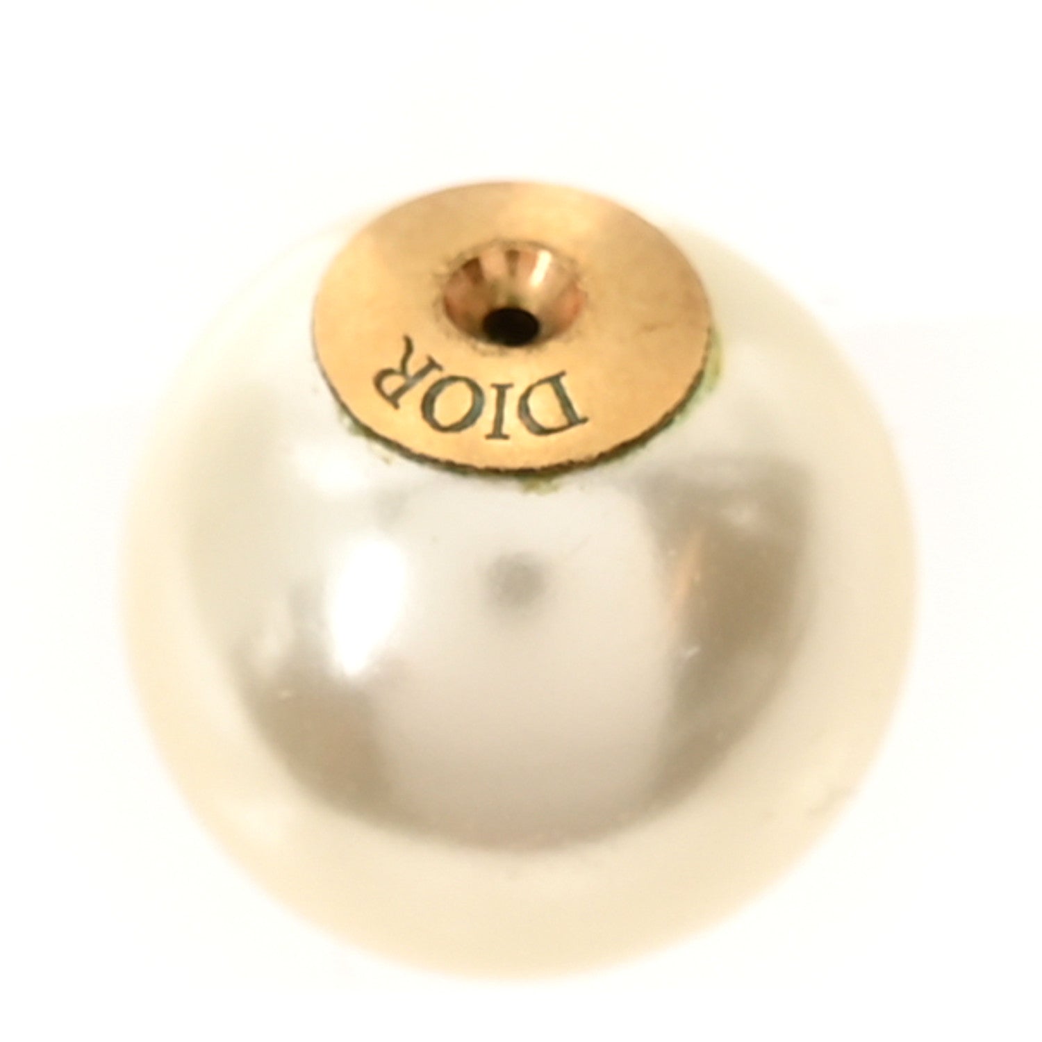 Christian Dior Pearl Logo Drop Earrings Gold 4 of 5