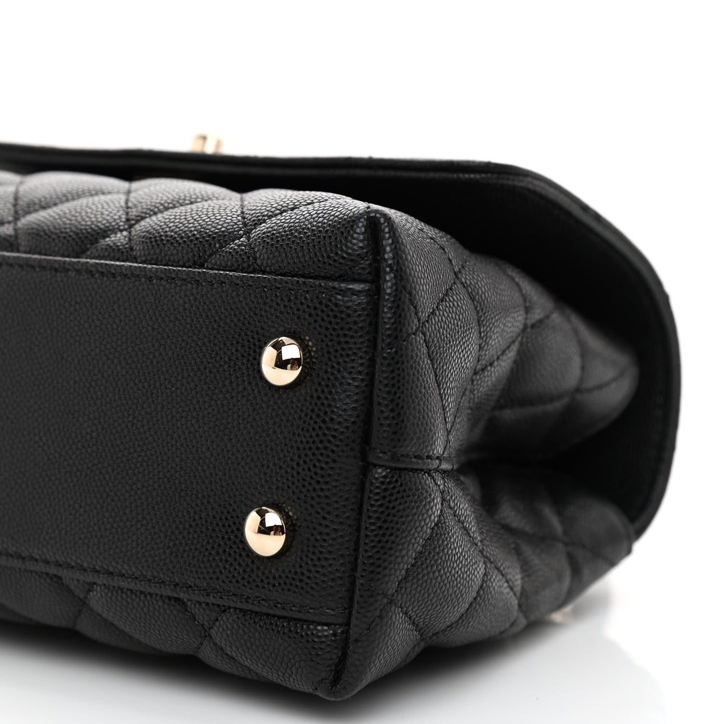 Caviar Quilted Mini Coco Handle Flap Black