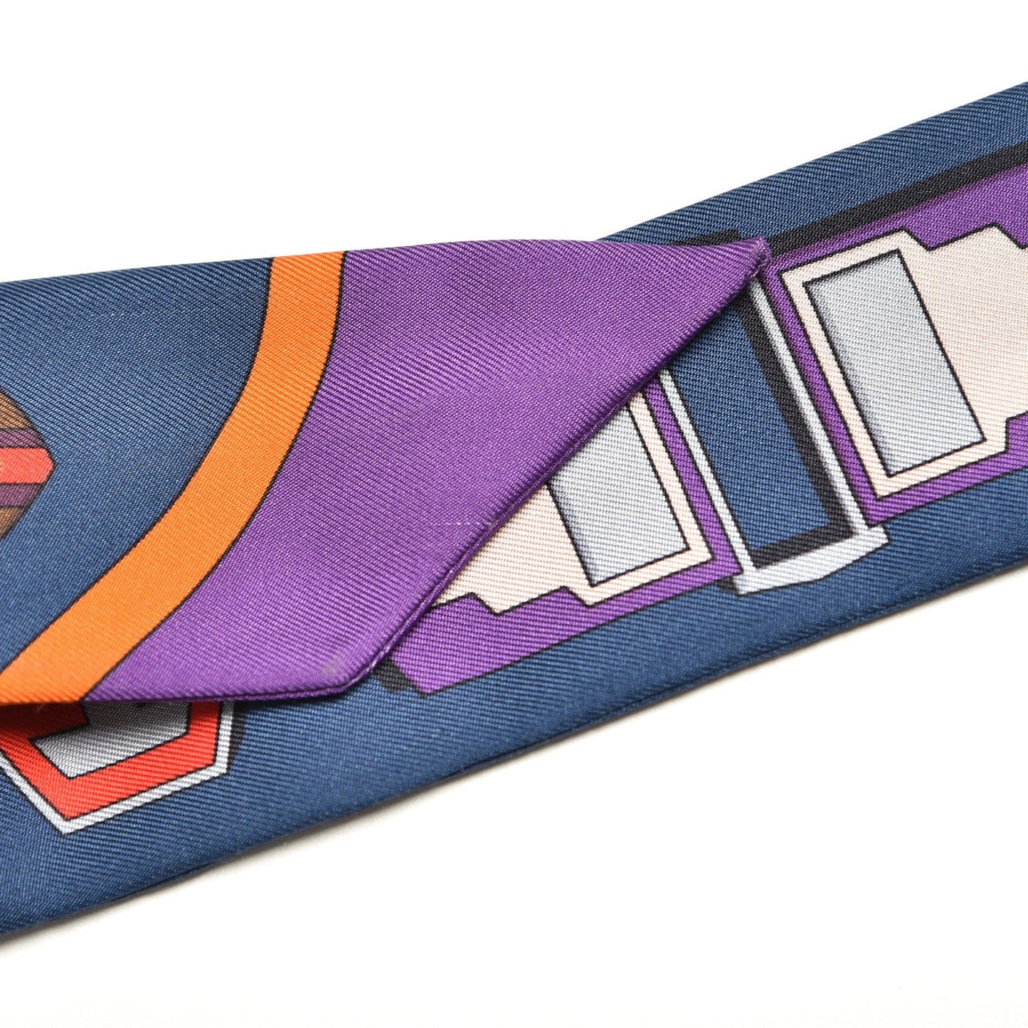 Silk Carre En Boucles Twilly Marine Violet Brun