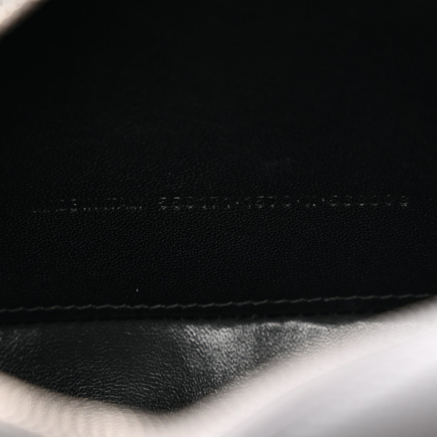 Grained Calfskin Logo XS Ville Camera Bag Gris Perle Fonce White