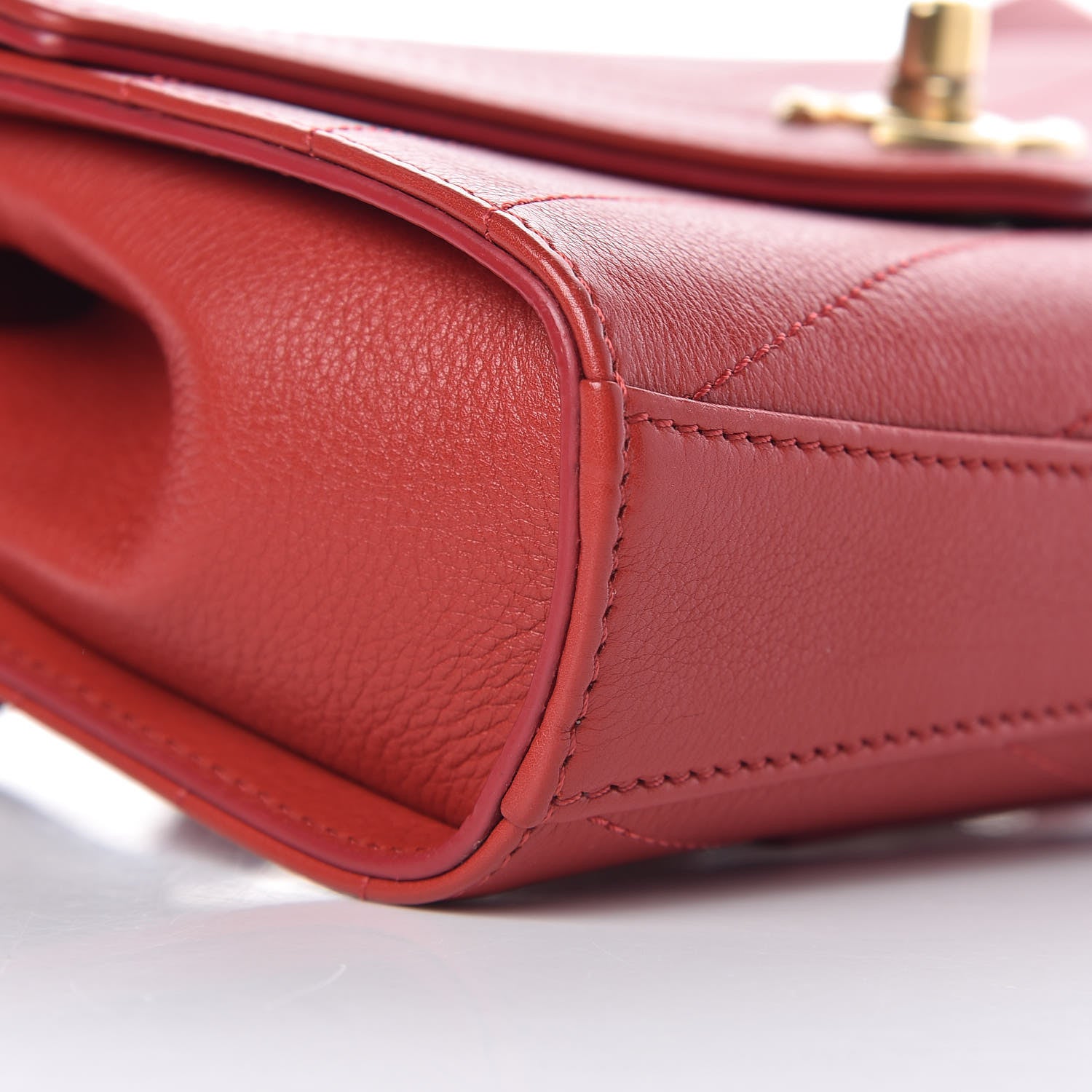 Chanel Calfskin Chevron Stitched Coco Waist Bag Red 6 of 13